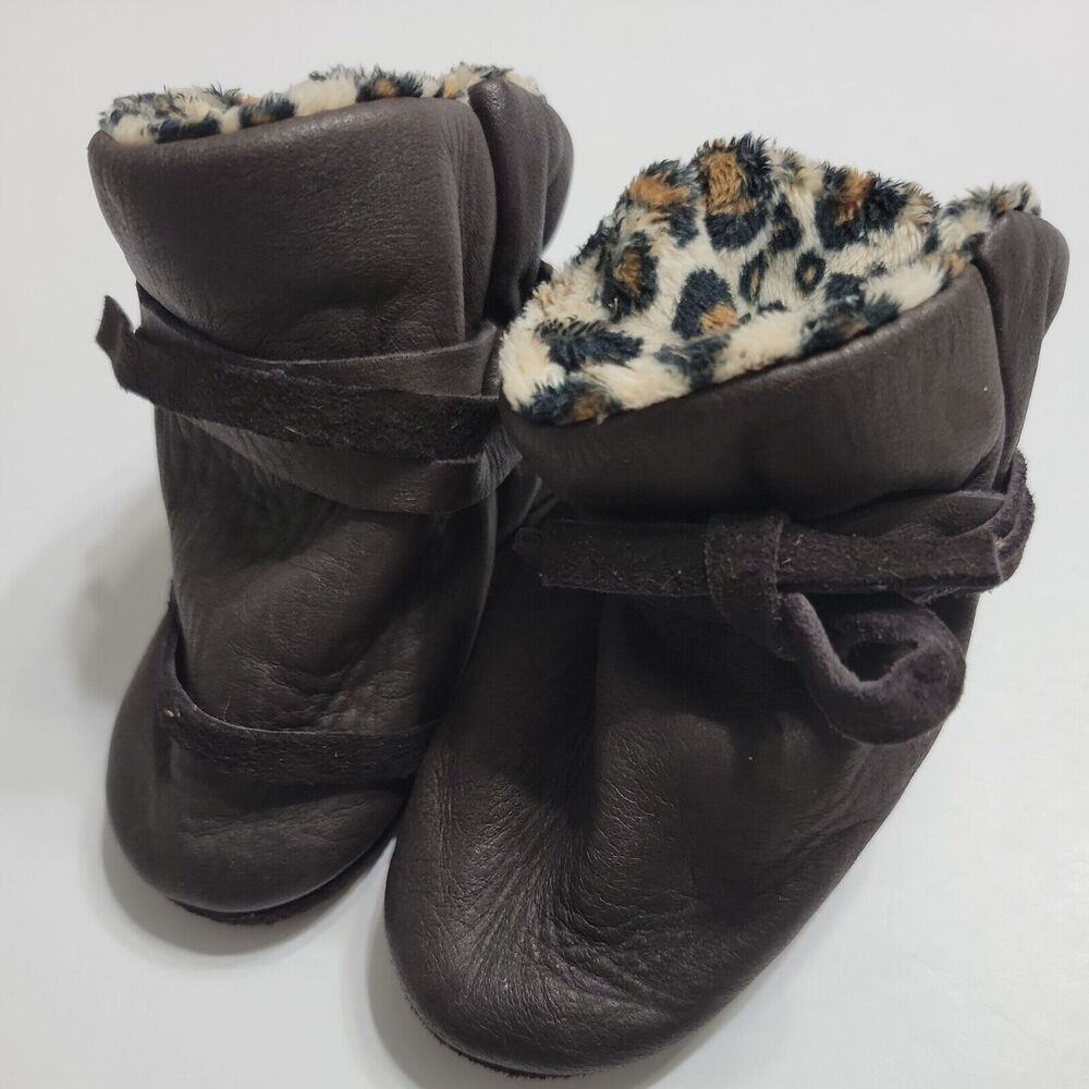 Greier NB Baby Girls Size 1 Winter Boots Brow Pull On Shearling Lined Warm Shoes